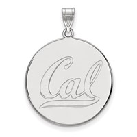 Sterling Silver Rhodium-plated LogoArt University of California Berkeley Extra Large Disc Pendant view 1
