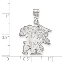 Sterling Silver Rhodium-plated LogoArt University of Kentucky U-k Wildcat Large Pendant view 2