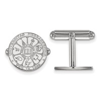 Sterling Silver Rhodium-plated LogoArt University of Nebraska Crest Cuff Links view 1