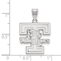 Sterling Silver Rhodium-plated LogoArt University of Tennessee Lady Volunteers Large Pendant view 2