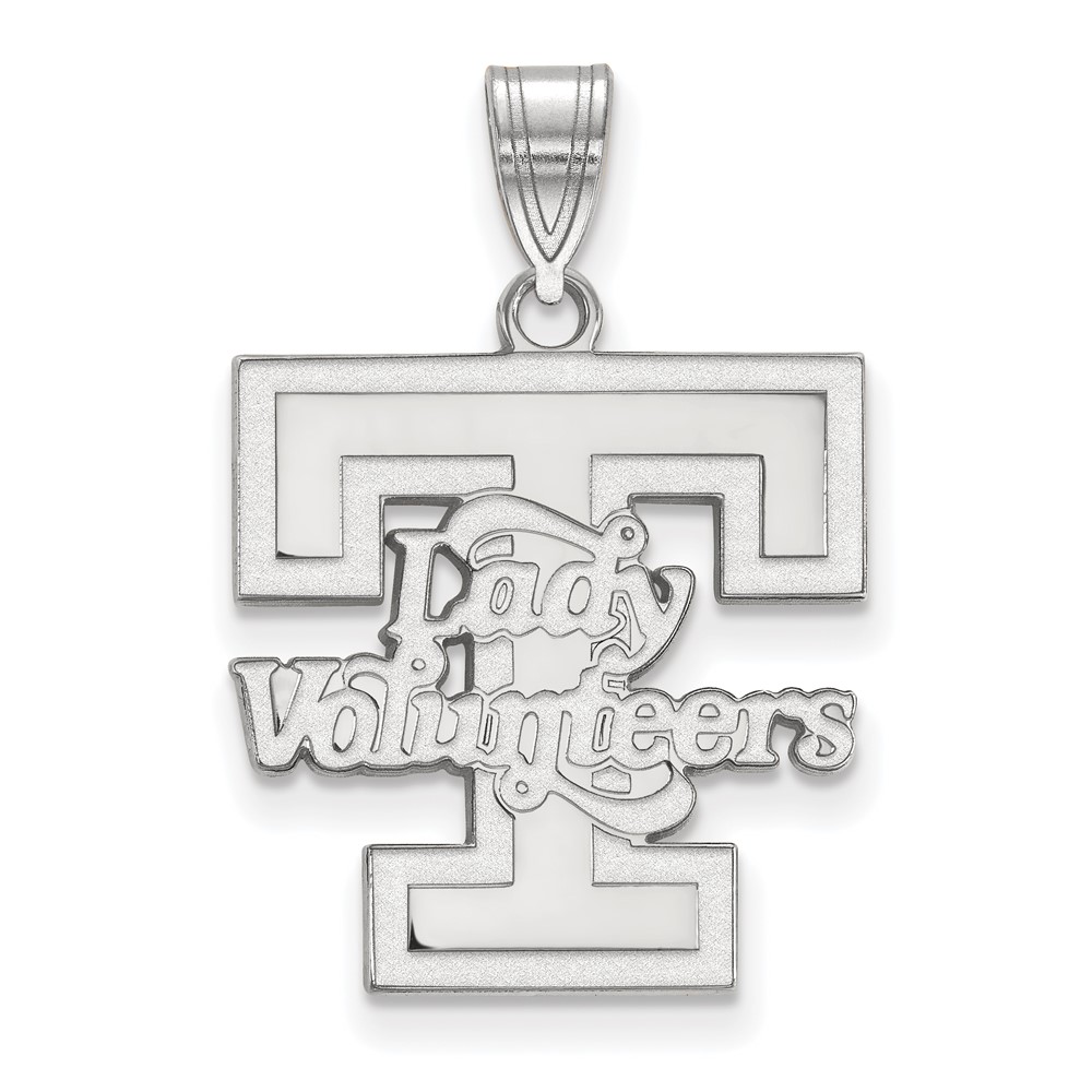 Sterling Silver Rhodium-plated LogoArt University of Tennessee Lady Volunteers Large Pendant