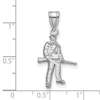 Sterling Silver Rhodium-plated LogoArt West Virginia University Mountaineer Large Pendant view 3