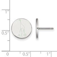 Sterling Silver Rhodium-plated LogoArt Alpha Epsilon Phi Sorority Symbol Color Enamel Post Earrings view 2