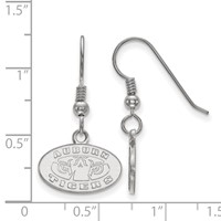 Sterling Silver Rhodium-plated LogoArt Auburn Tigers Extra Small Dangle Wire Earrings view 2