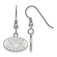 Sterling Silver Rhodium-plated LogoArt Auburn Tigers Extra Small Dangle Wire Earrings view 1