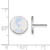 Sterling Silver Rhodium-plated LogoArt Delta Delta Delta Sorority Symbol Color Enamel Post Earrings view 2