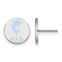 Sterling Silver Rhodium-plated LogoArt Delta Delta Delta Sorority Symbol Color Enamel Post Earrings view 1