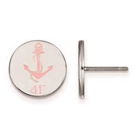 Sterling Silver Rhodium-plated LogoArt Delta Gamma Sorority Symbol Color Enamel Post Earrings view 1