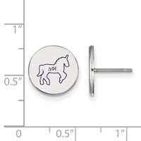 Sterling Silver Rhodium-plated LogoArt Delta Phi Epsilon Sorority Symbol Color Enamel Post Earrings view 2