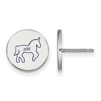 Sterling Silver Rhodium-plated LogoArt Delta Phi Epsilon Sorority Symbol Color Enamel Post Earrings view 1