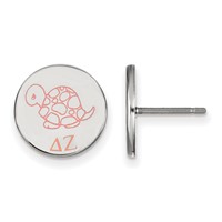 Sterling Silver Rhodium-plated LogoArt Delta Zeta Sorority Symbol Color Enamel Post Earrings view 1