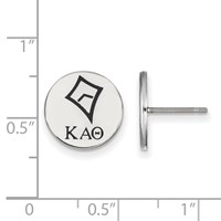 Sterling Silver Rhodium-plated LogoArt Kappa Alpha Theta Sorority Symbol Color Enamel Post Earrings view 2