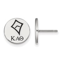 Sterling Silver Rhodium-plated LogoArt Kappa Alpha Theta Sorority Symbol Color Enamel Post Earrings view 1