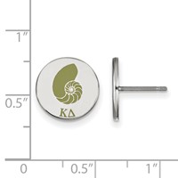 Sterling Silver Rhodium-plated LogoArt Kappa Delta Sorority Symbol Color Enamel Post Earrings view 2