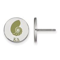 Sterling Silver Rhodium-plated LogoArt Kappa Delta Sorority Symbol Color Enamel Post Earrings view 1