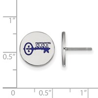 Sterling Silver Rhodium-plated LogoArt Kappa Kappa Gamma Sorority Symbol Color Enamel Post Earrings view 2