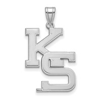 Sterling Silver Rhodium-plated LogoArt Kansas State University K-s Extra Large Pendant view 1