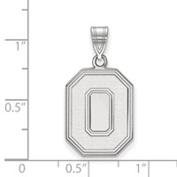 Sterling Silver Rhodium-plated LogoArt the Ohio State University Letter O Large Pendant view 2