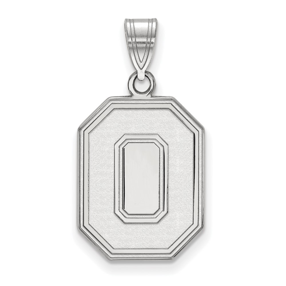 Sterling Silver Rhodium-plated LogoArt the Ohio State University Letter O Large Pendant