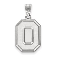 Sterling Silver Rhodium-plated LogoArt the Ohio State University Letter O Large Pendant view 1