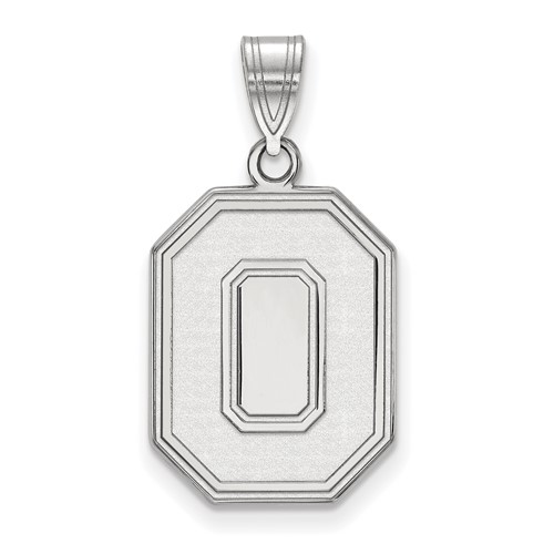 Sterling Silver Rhodium-plated LogoArt the Ohio State University Letter O Large Pendant