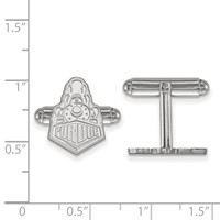 Sterling Silver Rhodium-plated LogoArt Purdue University Boilermakers Train Logo Cuff Links view 2