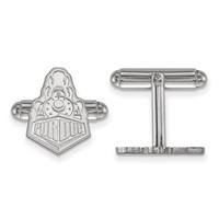 Sterling Silver Rhodium-plated LogoArt Purdue University Boilermakers Train Logo Cuff Links view 1