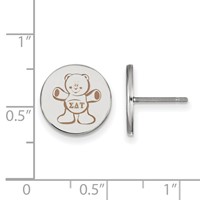 Sterling Silver Rhodium-plated LogoArt Sigma Delta Tau Sorority Symbol Color Enamel Post Earrings view 2