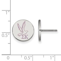 Sterling Silver Rhodium-plated LogoArt Sigma Kappa Sorority Symbol Color Enamel Post Earrings view 2