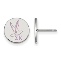 Sterling Silver Rhodium-plated LogoArt Sigma Kappa Sorority Symbol Color Enamel Post Earrings view 1