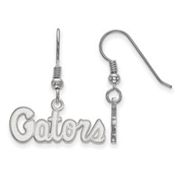 Sterling Silver Rhodium-plated LogoArt University of Florida Gators Script Extra Small Dangle Wire Earrings view 1