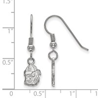 Sterling Silver Rhodium-plated LogoArt University of Georgia Bulldog Extra Small Dangle Wire Earrings view 2