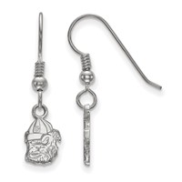 Sterling Silver Rhodium-plated LogoArt University of Georgia Bulldog Extra Small Dangle Wire Earrings view 1