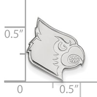 Sterling Silver Rhodium-plated LogoArt University of Louisville Cardinal Lapel Pin view 3