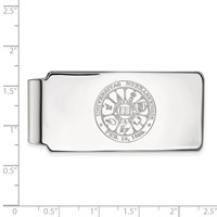 Sterling Silver Rhodium-plated LogoArt University of Nebraska Crest Money Clip view 2