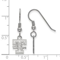 Sterling Silver Rhodium-plated LogoArt University of Tennessee Lady Volunteers Extra Small Dangle Wire Earrings view 2