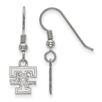 Sterling Silver Rhodium-plated LogoArt University of Tennessee Lady Volunteers Extra Small Dangle Wire Earrings view 1
