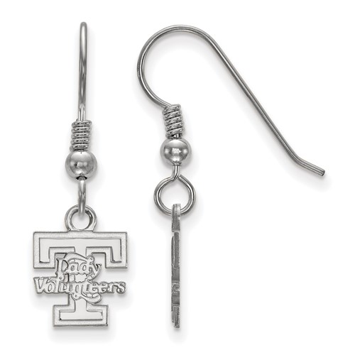 Sterling Silver Rhodium-plated LogoArt University of Tennessee Lady Volunteers Extra Small Dangle Wire Earrings