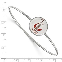 Sterling Silver Rh-plated LogoArt Alpha Chi Omega Enameled Slip-on Bangle view 2