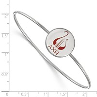 Sterling Silver Rh-plated LogoArt Alpha Chi Omega Enameled Slip-on Bangle view 3