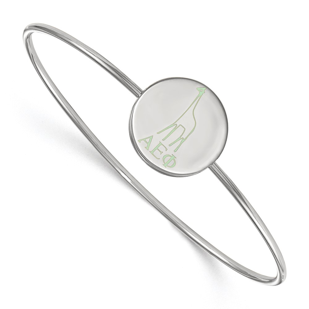 Sterling S. Rh-plated LogoArt Alpha Epsilon Phi Enameled Slip-on Bangle