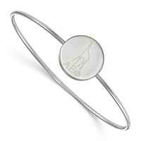 Sterling S. Rh-plated LogoArt Alpha Epsilon Phi Enameled Slip-on Bangle view 1