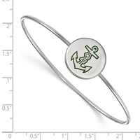 Sterling Silver Rh-plated LogoArt Alpha Sigma Tau Enameled Slip-on Bangle view 2