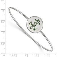 Sterling Silver Rh-plated LogoArt Alpha Sigma Tau Enameled Slip-on Bangle view 3