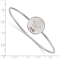 Sterling Silver Rh-plated LogoArt Alpha Phi Enameled Slip-on Bangle view 3