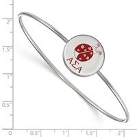 Sterling S. Rh-plated LogoArt Alpha Sigma Alpha Enameled Slip-on Bangle view 2