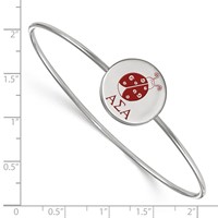 Sterling S. Rh-plated LogoArt Alpha Sigma Alpha Enameled Slip-on Bangle view 3