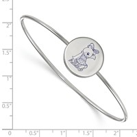 Sterling Silver Rh-plated LogoArt Alpha Xi Delta Enameled Slip-on Bangle view 2