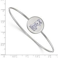 Sterling Silver Rh-plated LogoArt Alpha Xi Delta Enameled Slip-on Bangle view 3
