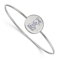Sterling Silver Rh-plated LogoArt Alpha Xi Delta Enameled Slip-on Bangle view 1
